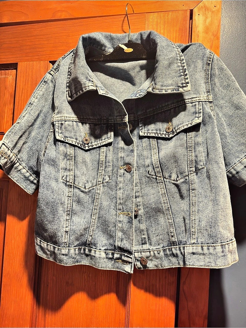 Women's Short Sleeve Denim Jacket in Blue NWOT